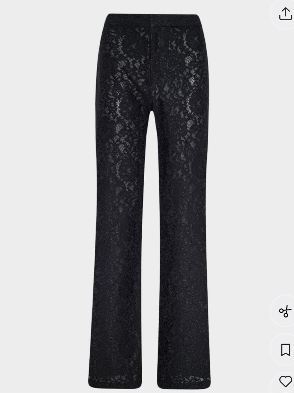 L'AGENCE Black Straight Leg Lace Pants